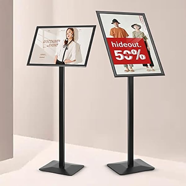 Advertentie Houder voor buitenborden, in hoek verstelbare houder voor borden Posterstandaard, A3 verticale horizontale bordstandaard Weergegeven posterhouder, bord met vierkante basis voor weergave